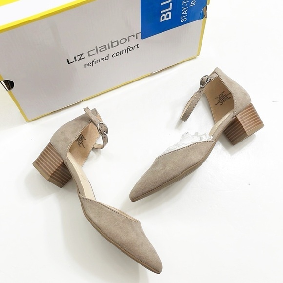 NEW Liz Claiborne LC Porter heels in oyster grey - Picture 1 of 9